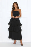 Wedding Adventure Strapless Maxi Dress Black