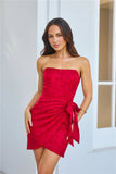 Sizzling Soirées Strapless Mini Dress Red