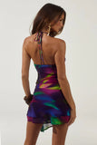 AMIKA COWL HANDKERCHIEF MINI DRESS TUSCAN PURPLE