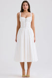 white broderie anglais cotton midi dress