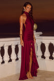 ZELMA HIGH NECK MAXI DRESS WINE