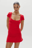 Eliza Knit Mini Dress Cranberry
