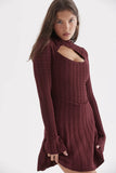 wine knit corset dress