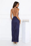 After Dark Love Plisse Maxi Dress Navy