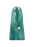 Eleanora Plunge Mini Dress Green Tie Dye