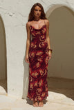 BENITO COWL CROSS BACK MAXI DRESS ELIANA RED
