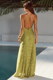 ELLERBY FRILL TRIM MAXI DRESS OLIVE