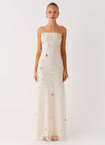 Orelli Shell Sequin Knit Maxi Dress Ivory