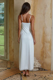 EMILY LACE TRIM CAMISOLE MIDI DRESS WHITE MUSK POLKA