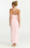 Mae Midi Dress Resin O Ring Fitted Dress in Pink