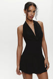 Bowery Cowl Neck Mini Dress Black