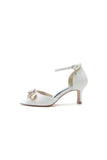 Peep Toe Rhinestone Strap Buckle Stiletto Heels