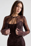 bitter chocolate lace corset midi dress bolero