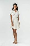 Carlie Denim Mini Dress in Cream