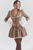brown puppytooth check mini dress sale