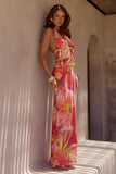 XYLIA HALTER LOW PLUNGE MAXI DRESS KIARA PEACH