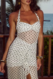 TALLULA MAXI DRESS WHITE POLKA