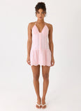 Non Stop Halter Mini Dress Pink