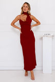 Stylish Chic Maxi Dress Wine