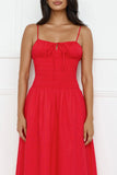 Starfall Garden Linen Blend Maxi Dress Red