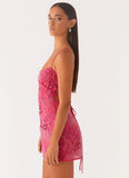 Vietta Sequin Cami Micro Mini Dress Fuchsia