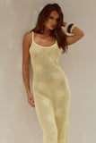 LENE SCOOP NECK KNIT MAXI DRESS LEMON
