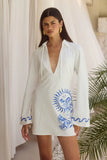 ASTLEY LONG SLEEVE MINI DRESS ASTLEY BLUE