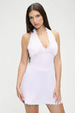 Audrey Satin Mini Dress Pink Porcelain