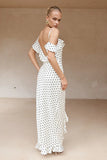 KARLITA MAXI DRESS WHITE POLKA