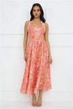 Luxe Harmony Halter Maxi Dress Orange