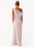 Heart Of Glass Satin Maxi Dress Pink
