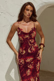 BENITO COWL CROSS BACK MAXI DRESS ELIANA RED