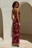 BENITO COWL CROSS BACK MAXI DRESS ELIANA RED