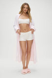 Chateau Terry Robe Pink Stripe