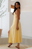 Shes Captivating Midi Dress Yellow