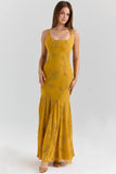 gold embellished hand beaded maxi dress
