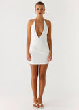 Undo Halter Mini Dress White