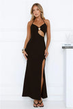 No Drama Here Halter Maxi Dress Black