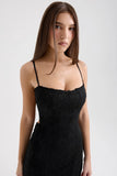 black lace maxi dress