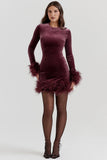 mulberry velvet mini dress