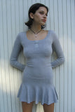 Claude Lightweight Knit Long Sleeve Dress Heather Grey