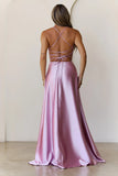 Soaked In Beauty Satin Maxi Dress Rose