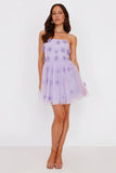 Wildflower Energy Strapless Mini Dress Lilac