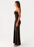 Luara Cut Out Maxi Dress Chocolate