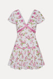 Belladonna Cotton Floral Mini Dress Rosebush