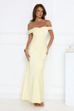 The Sophisticate Off Shoulder Maxi Dress Yellow