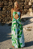 AUBRIE CUT OUT HALTER MAXI DRESS AMOREE BLUE