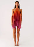 Twin Flame Mini Dress Orange Gradient