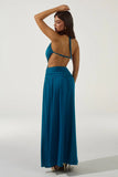 GENIA CROSS FRONT MAXI DRESS OCEAN