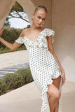 KARLITA MAXI DRESS WHITE POLKA
